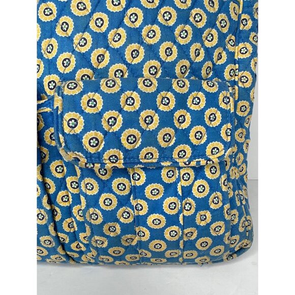 Vera Bradley Tall Tote Bag Riviera Blue Retired Pattern Quilted Cotton Cottage - Picture 2 of 14